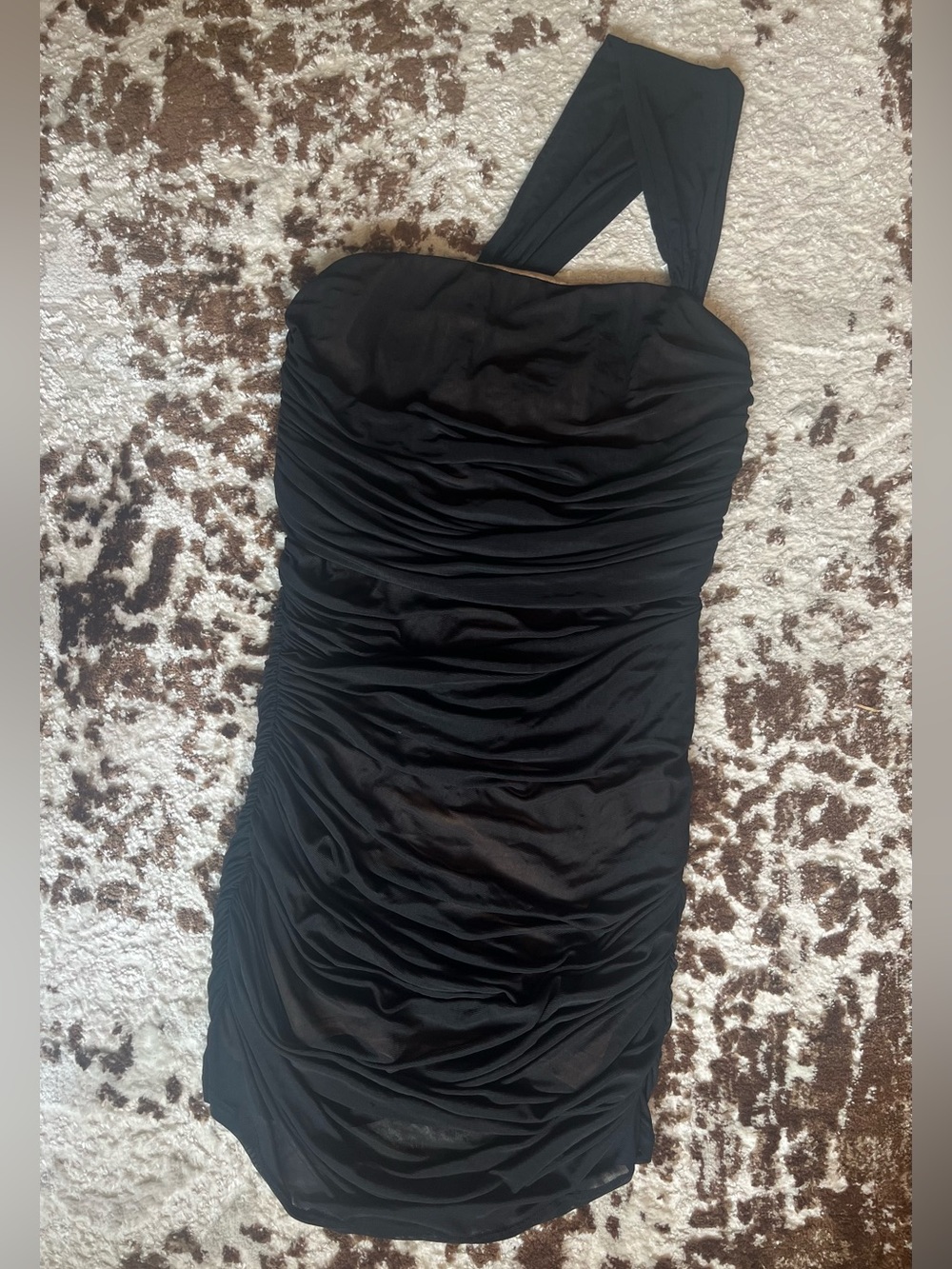 REVOLVE Black One-Shoulder Ruched Cocktail Dress - Picture 2 of 8